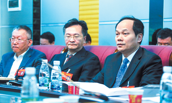 嚴朝君參加吉陽代表團分組審議